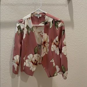 Pink flower blazer, Large